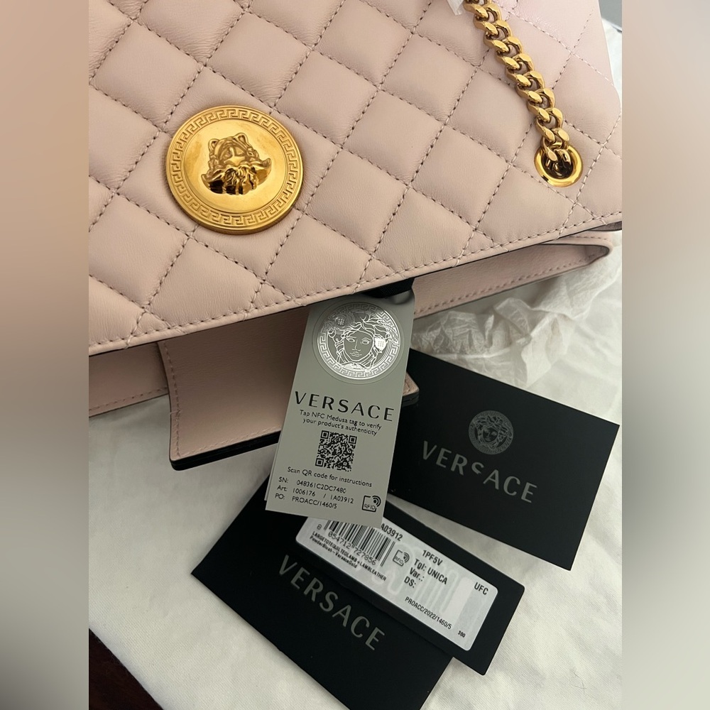 NEW VERSACE NAPPA SHOULDER BAG - Picture 6 of 14